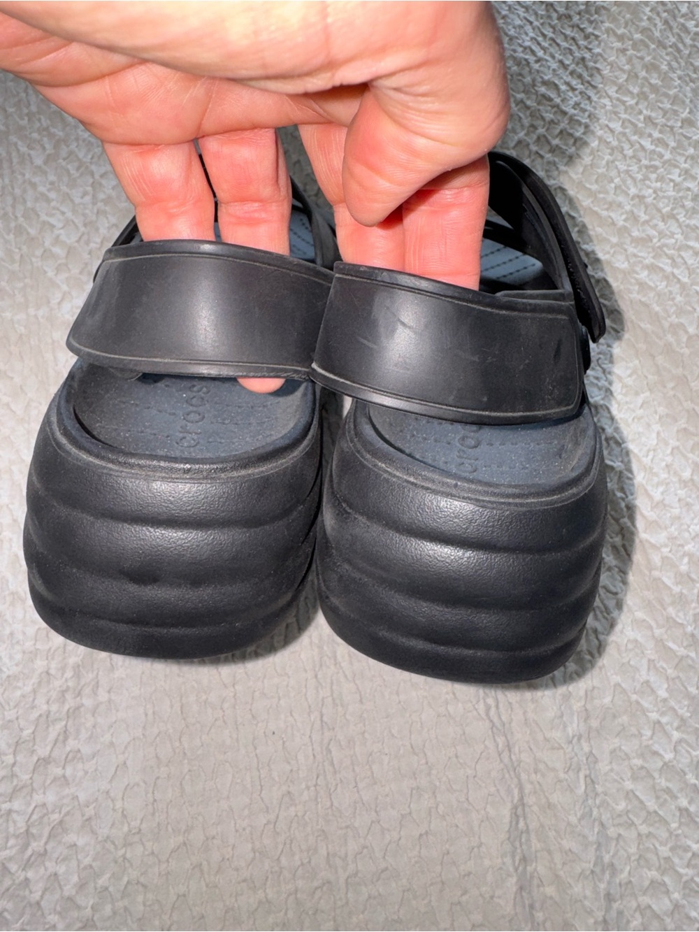 Crocs Skyline Platform Sandals Black 9 - Picture 8 of 10